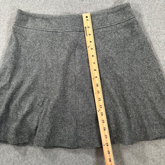 Ann Taylor LOFT Mini Swing Skirt Women's 10 Gray Flannel Side Zipper - Picture 3 of 6